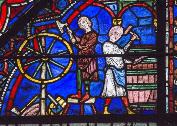 Stained glass window of the Chartres Cathedral