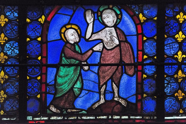 Stained glass window of the Chartres Cathedral