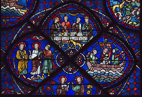 Détail du vitrail de saint Thomas (vitrail de Chartres)