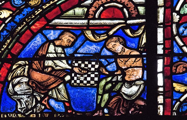 Stained glass window of the Chartres Cathedral