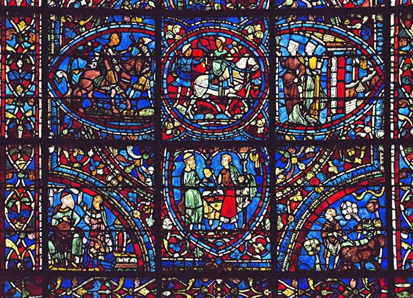Stained glass window of the Chartres Cathedral