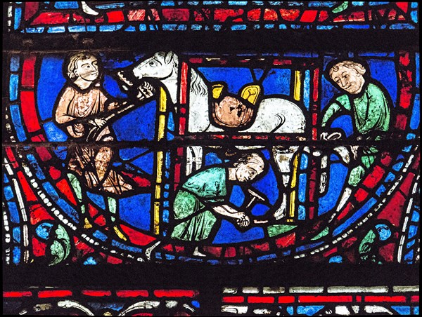 Stained glass window of the Chartres Cathedral