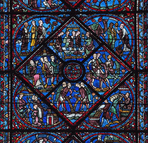 Stained glass window of the Chartres Cathedral