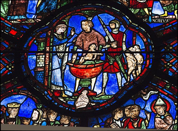 Stained glass window of the Chartres Cathedral