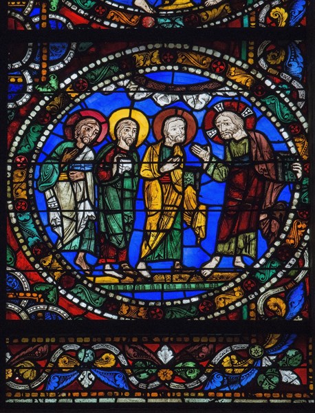 Stained glass window of the Chartres Cathedral