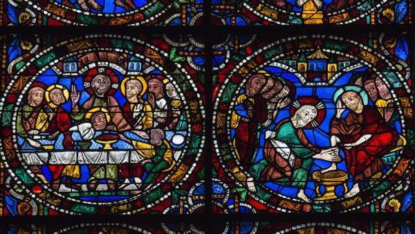 Stained glass window of the Chartres Cathedral