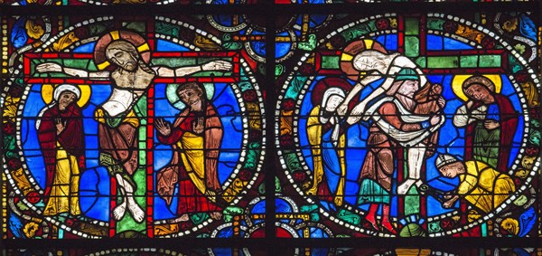 Stained glass window of the Chartres Cathedral