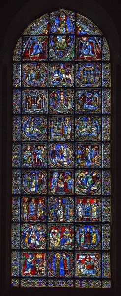 Stained glass window of the Chartres Cathedral