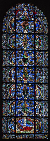 Stained glass window of the Chartres Cathedral