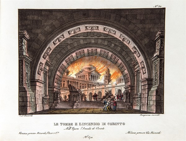 Décor de l'opéra "Le siège de Corinthe" de Rossini