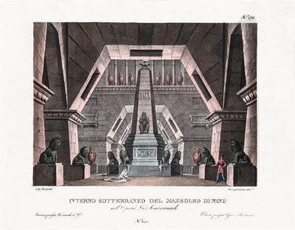 Décor de l'opéra "Semiramide" de Rossini