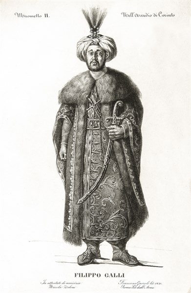 Costume for the character of Mehmed II in Rossini's 'Le siège de Corinthe'