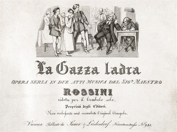 Frontispiece to the libretto of Rossini's ‘La Gazza Ladra'