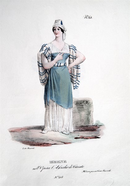 Stage costume for the character of Ismène in Rossini's ‘Le Siège de Corinthe’