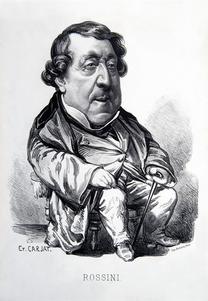 Caricature of Rossini by Carjat