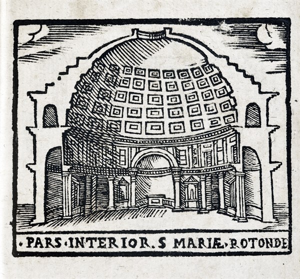 Pars. Interior S. Mariae Rotonde: Sectional view of the Pantheon in Rome