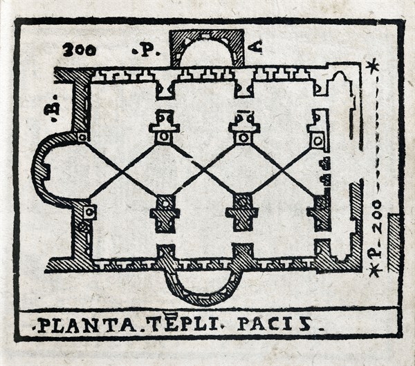 Planta Tepli Pacis: Map of the Temple of Peace in Rome