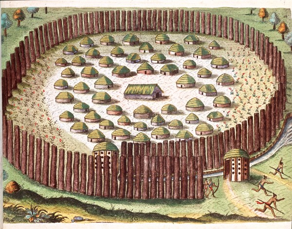 Théodore de Bry, Village amérindien fortifié en Floride