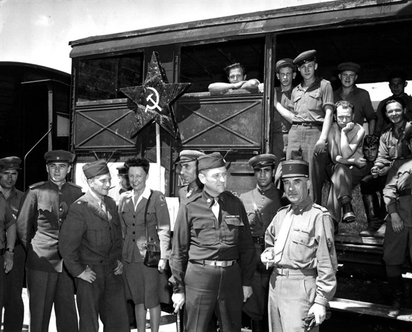 Displaced Russians begin journey home on Marseille (France) August 21, 1945