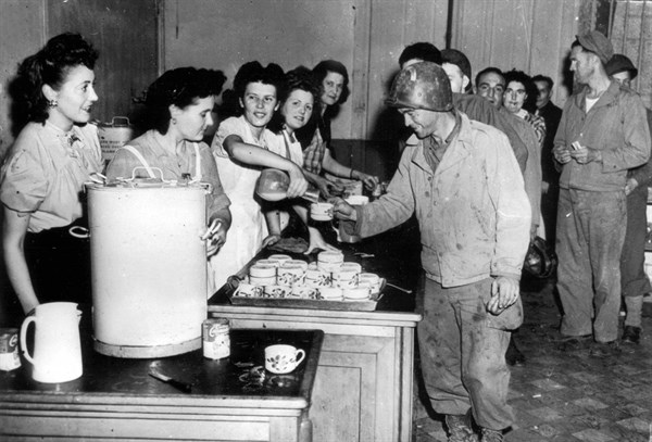 American red Cross Club in Cherbourg (France), summer 1944