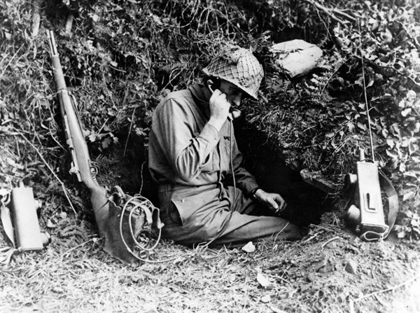 Poste de commandement américain en France.
 (Eté 1944)