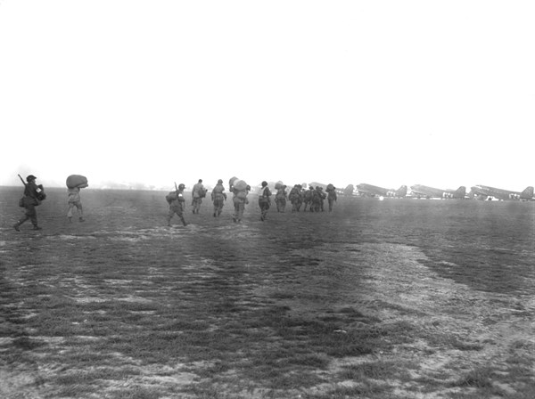American paratroopers  at an English airport, September 17, 1944