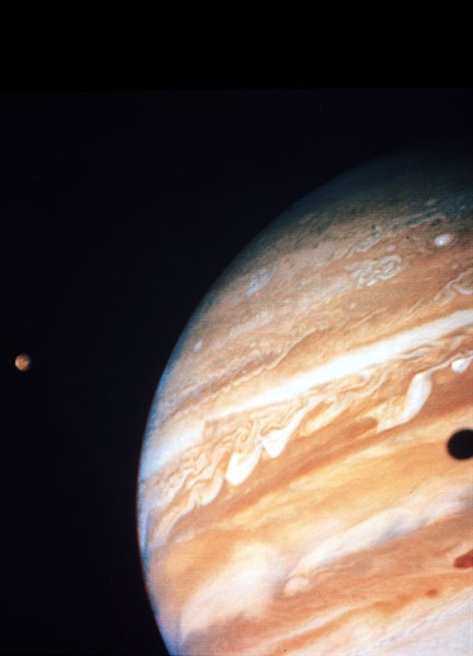 Jupiter planet views by Voyager II (June 10, 1979).
