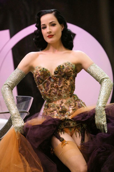 Dita von Teese performs burlesque show, Harvey Nicholls, Leeds, 17.10.2006...