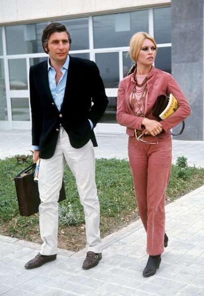 An undated picture shows German Photographer Gunter Sachs (L) in southern Spain with French film