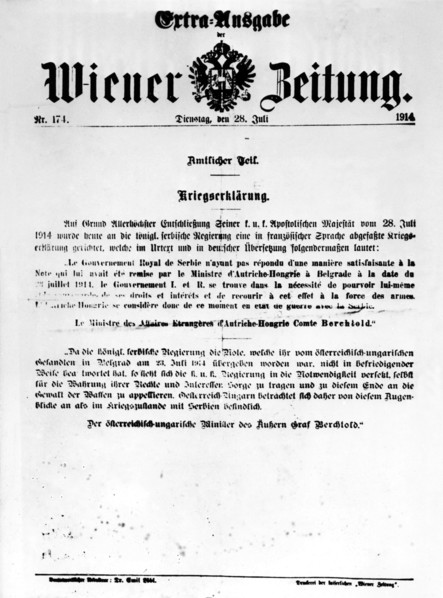 World War I - Declaration of War Austria