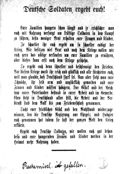World War I - German soldiers, capitulate!