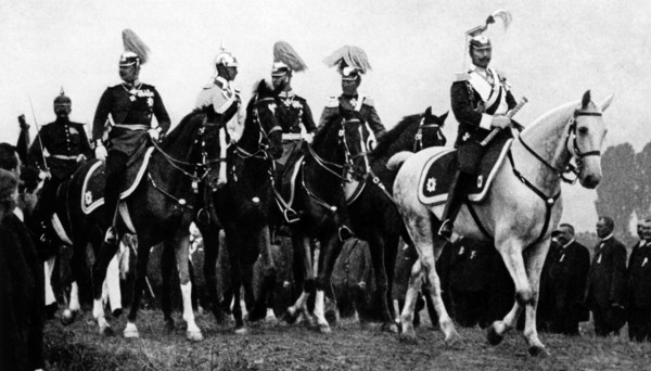 The German Emperor Wilhelm II. on the imperial parade