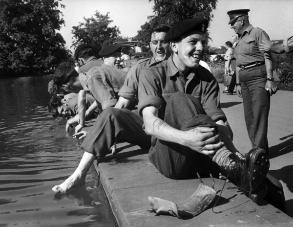 British soldiers march like commander Marlborough once did