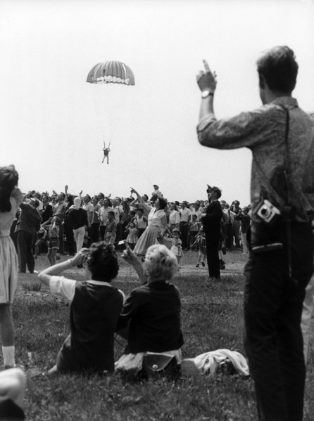 Parachutist during open day in Ramstein