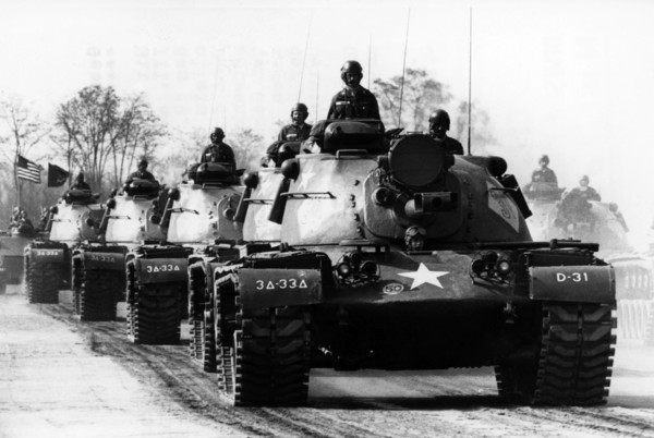 Anniversary parade of the 3rd US armored division in Hanau