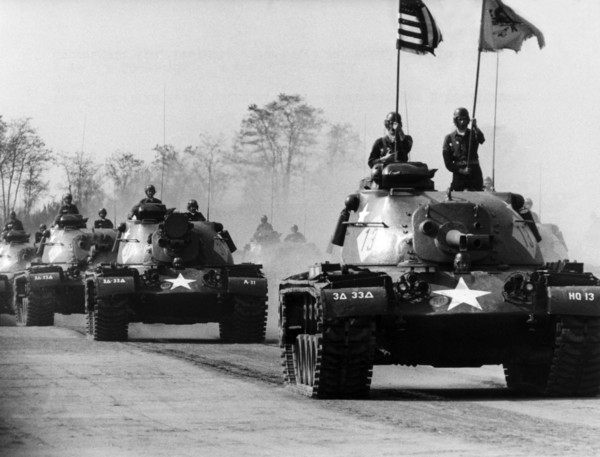 Anniversary parade of the 3rd US armored division in Hanau