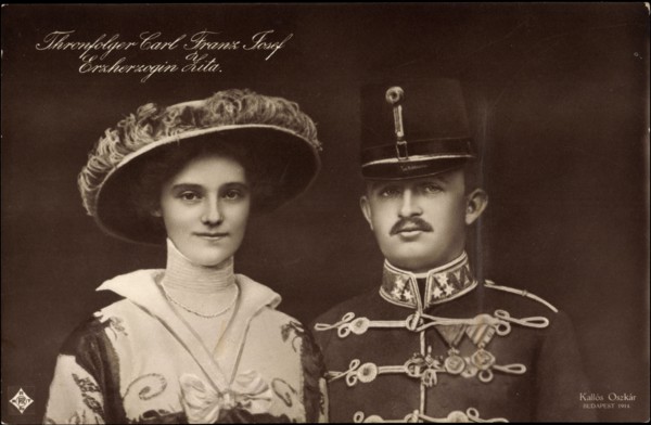 Thronfolger Karl Franz Josef I. und  Erzherzogin Zita von Bourbon Parma um 1914
