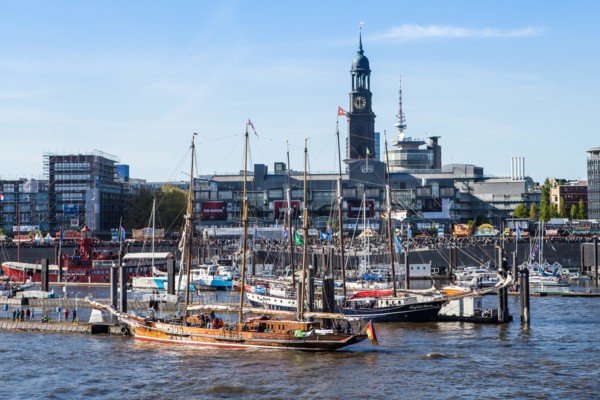 Der Baumwall und der City Sporthafen in Hamburg