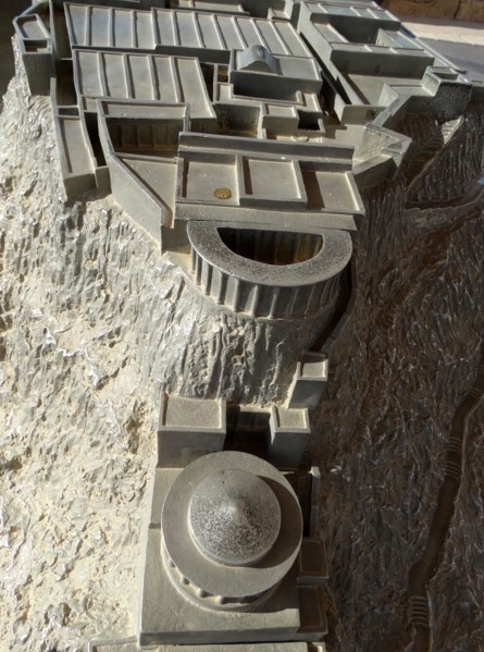 Model of Herod's Palace at Masada; an ancient fortification in the Southern District of Israel;