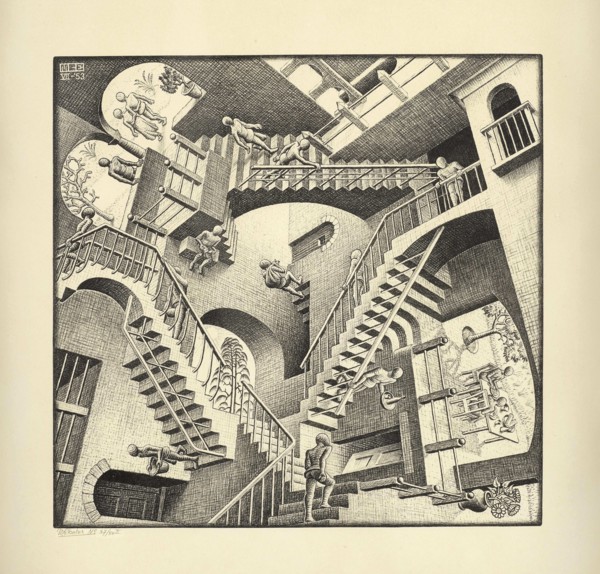 MC Escher_Relativity, 1953 
New York- The May 22 sale of Modern & Contemporary Prints & Multiples