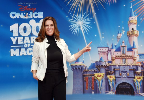 Retired German figure skater Katarina Witt at the premier of the ice skating show 'Disney on