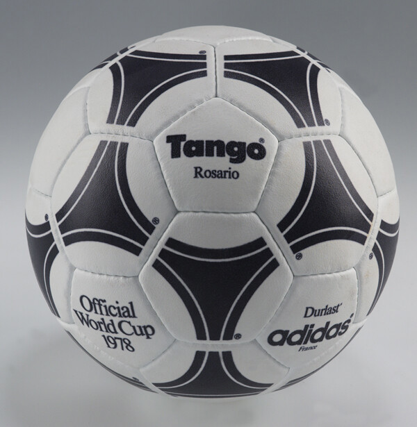 The undated handout shows the official soccer ball 'Tango Rosario' of the FIFA World Cup 1978 in