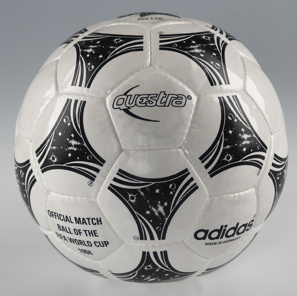 The undated handout shows the official soccer ball 'Questra' used at the FIFA World Cup 1994 in the