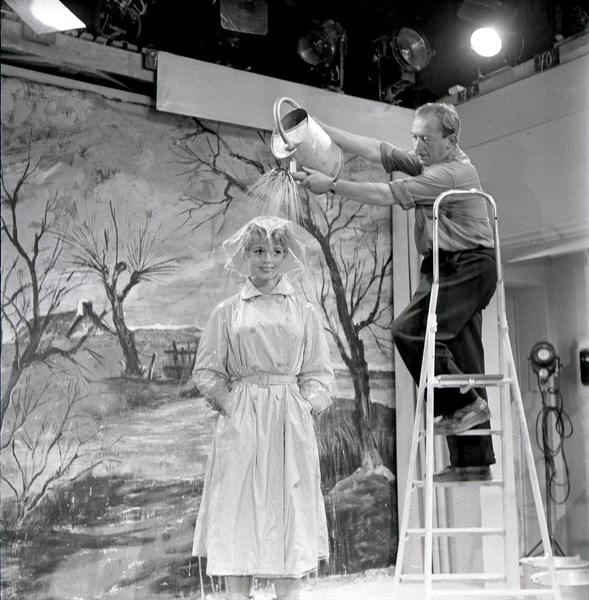 Brigitte Bardot on the shooting of the film "The Bride Is Too Beautiful"