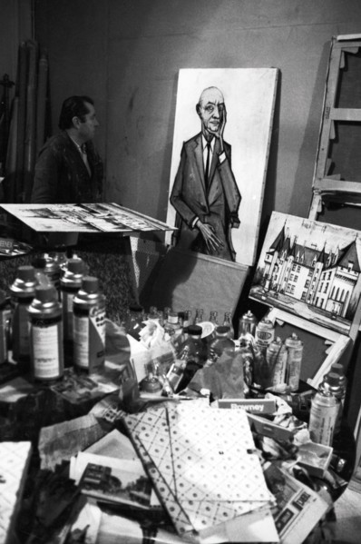 Bernard Buffet in his studio