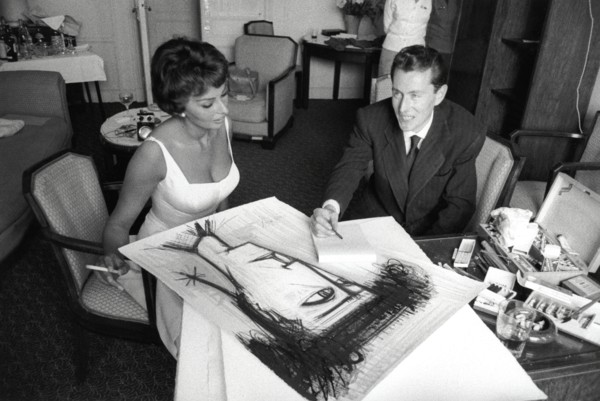 Bernard Buffet and Sophia Loren
