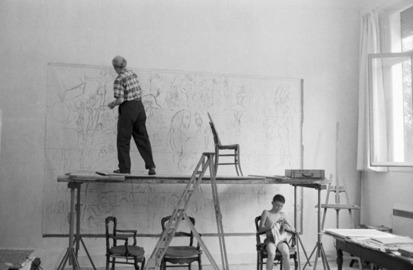 Marc Chagall in his studio in Vence, 1959