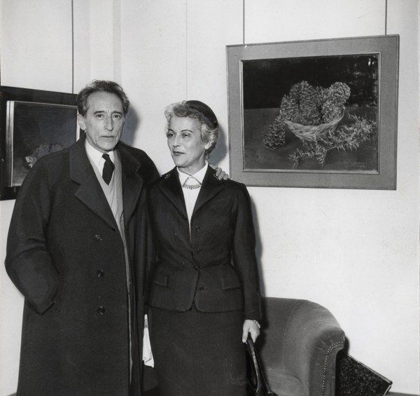 Cocteau congratulating Nora Auric, 1953
