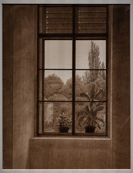 Caspar David Friedrich, "Window with a view of a park"