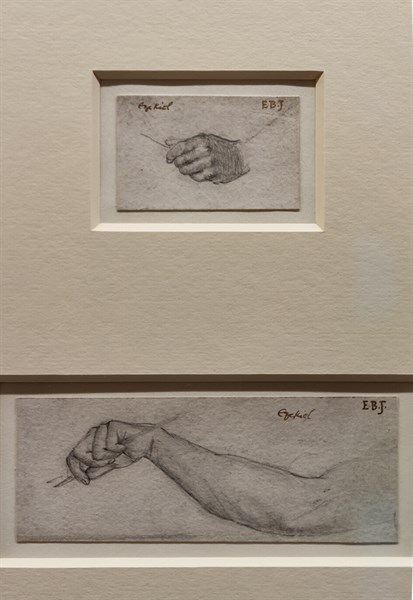 Coley Burne Jones, Study of Ezekiel's hand and arm for "Ezekiel and the boiling pot"